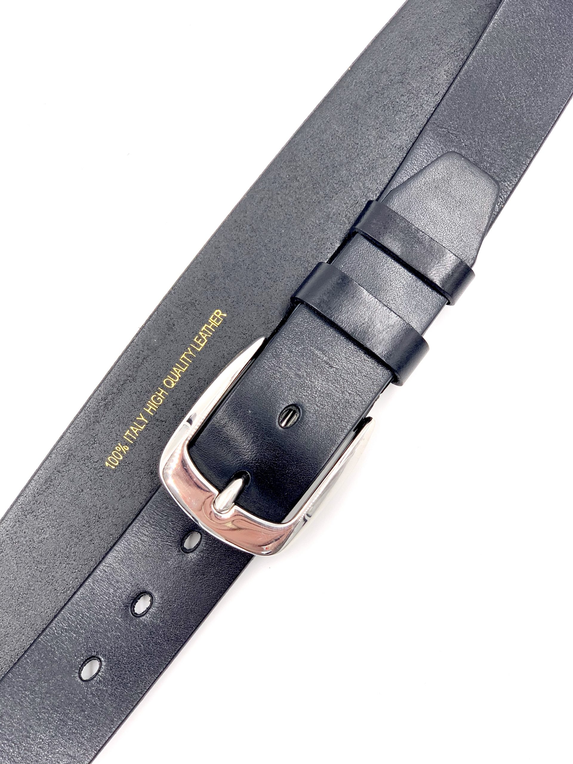 Full grain leather belt stainless steel buckle - LCS Fashion